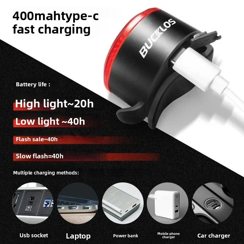 USB Rechargeable Bicycle Headlight and Tail Light Set