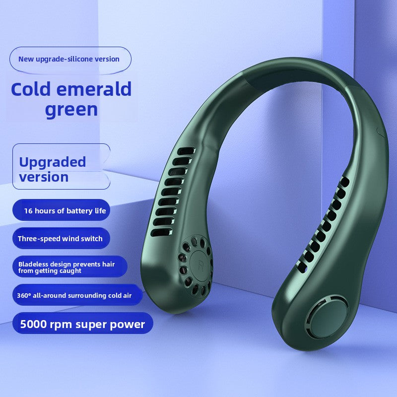 USB Rechargeable Bladeless Hanging Neck Fan