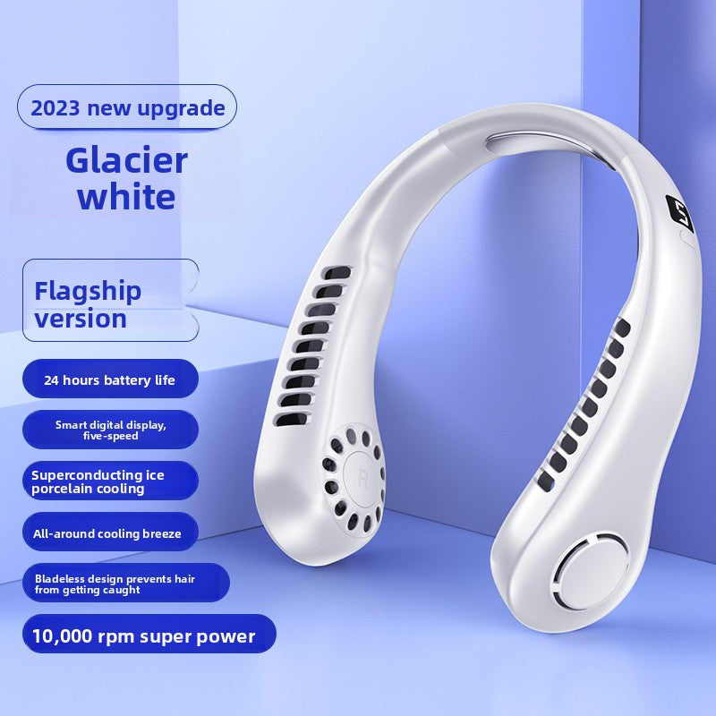 USB Rechargeable Bladeless Hanging Neck Fan