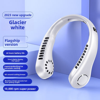 USB Rechargeable Bladeless Hanging Neck Fan
