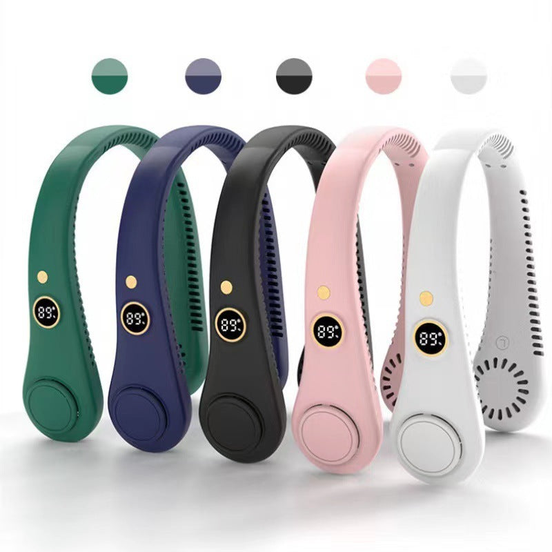 USB Rechargeable Bladeless Neck Hanging Fan