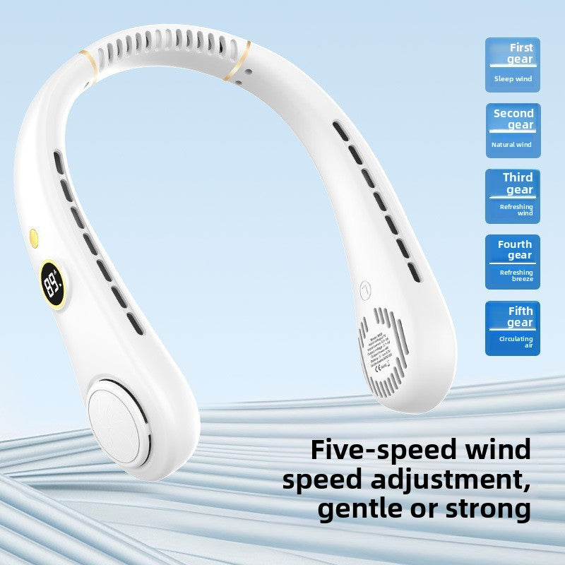 USB Rechargeable Bladeless Neck Hanging Fan