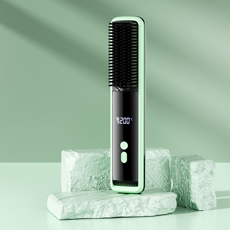 USB Rechargeable Ceramic Hair Straightener Comb