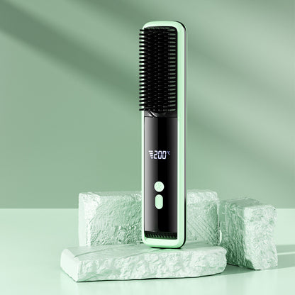 USB Rechargeable Ceramic Hair Straightener Comb