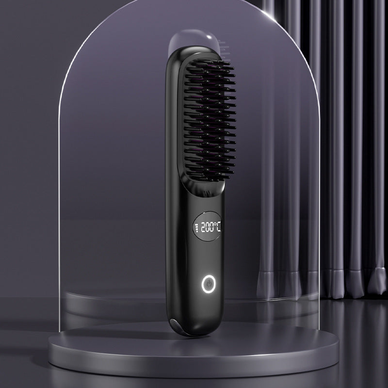 USB Rechargeable Ceramic Hair Straightener Comb
