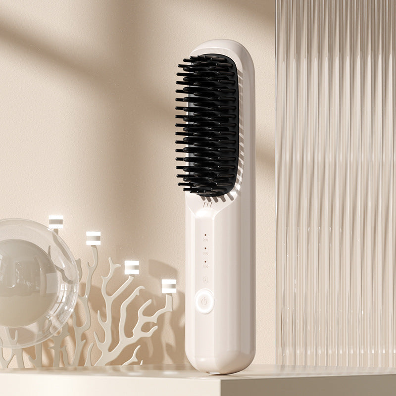 USB Rechargeable Ceramic Hair Straightener Comb
