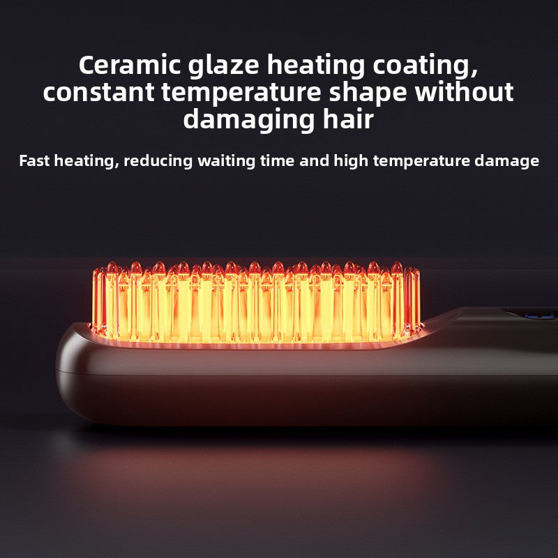 USB Rechargeable Ceramic Hair Straightener Comb