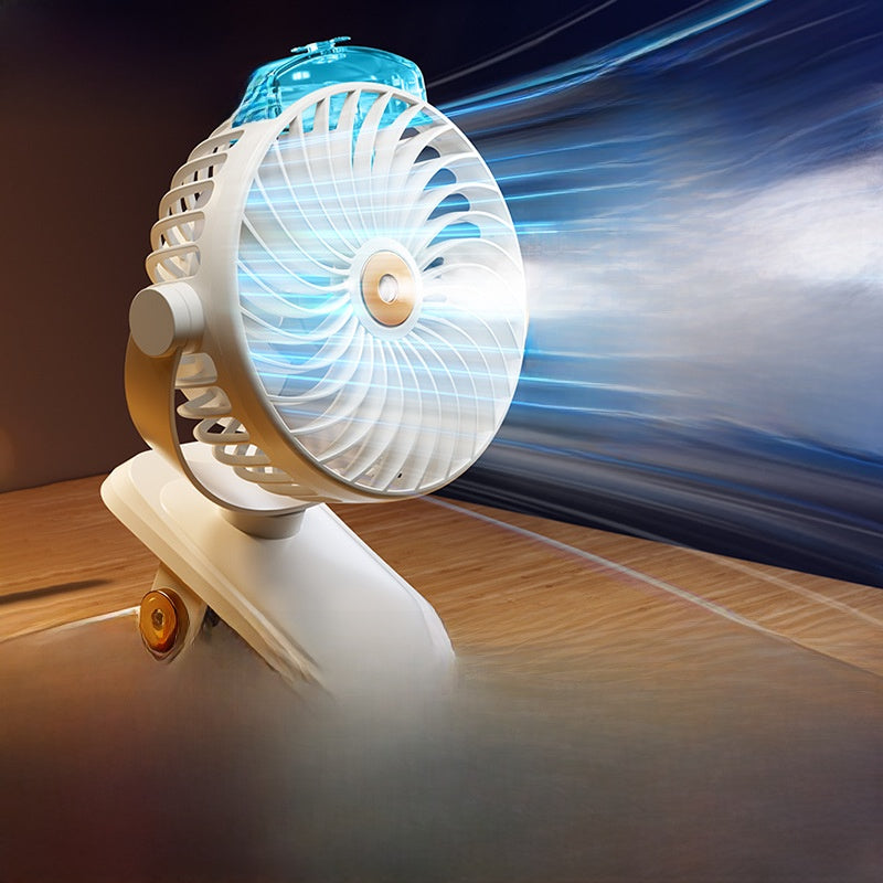 USB Rechargeable Clip Fan with Spray Function