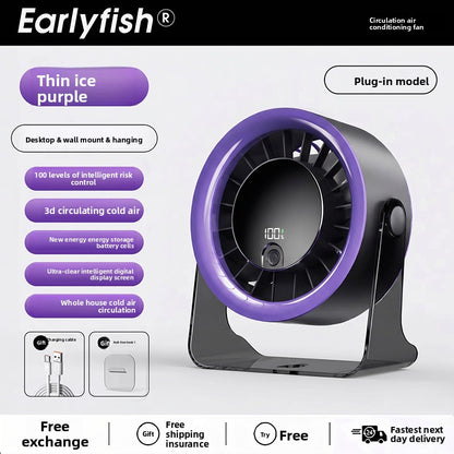 USB Rechargeable Desk Fan with 100 Speed Settings