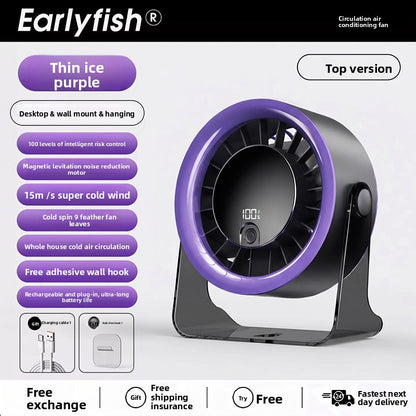 USB Rechargeable Desk Fan with 100 Speed Settings