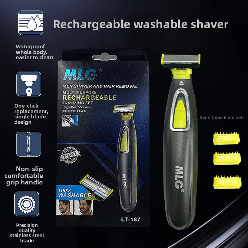 USB Rechargeable Electric Shaver with Washable Design