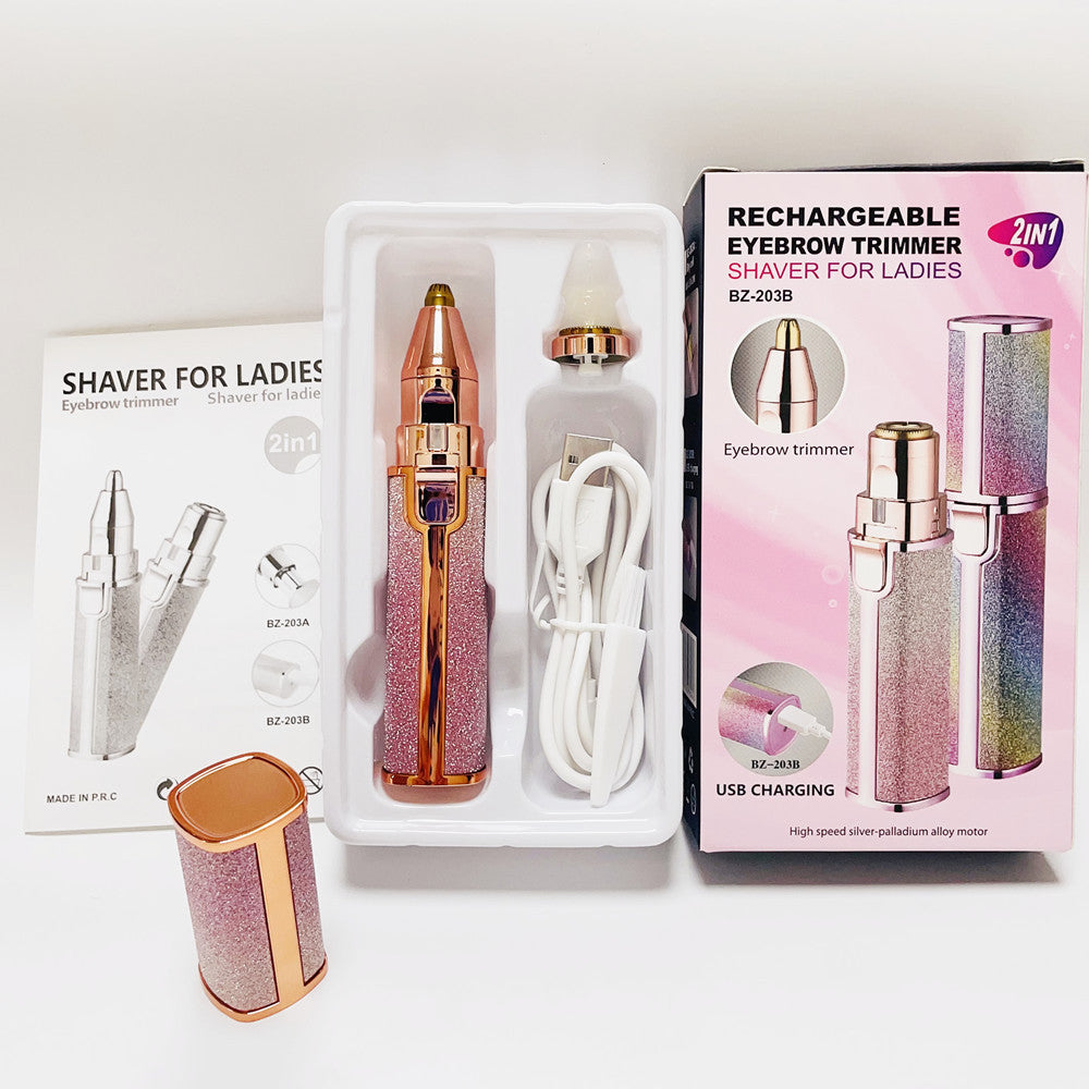 USB Rechargeable Eyebrow Trimmer and Facial Shaver