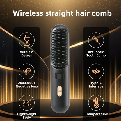USB Rechargeable Hair Straightener Comb