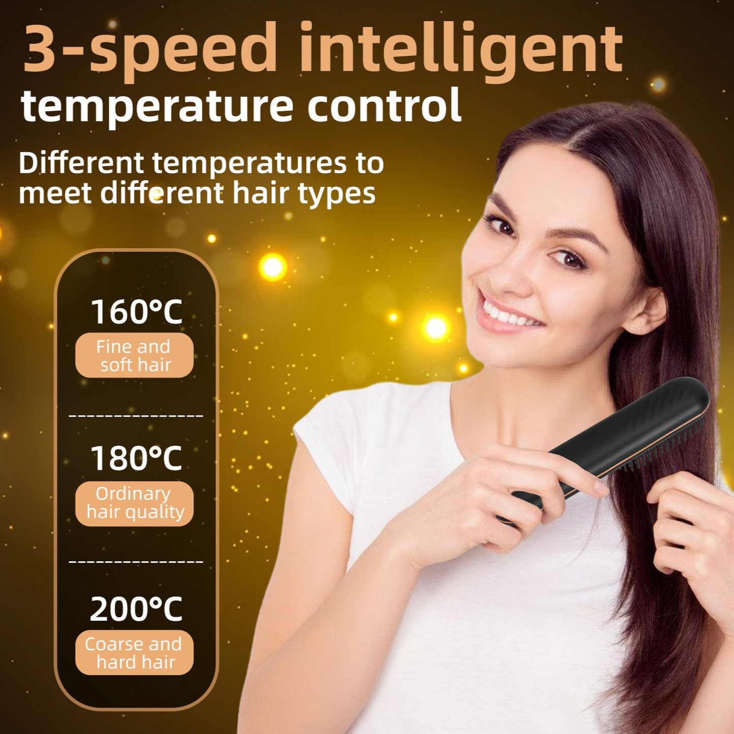 USB Rechargeable Hair Straightener Comb
