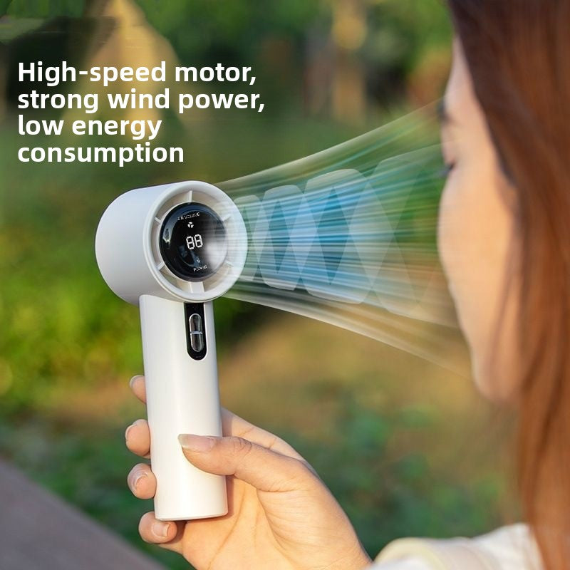 USB Rechargeable Handheld Fan with Digital Display