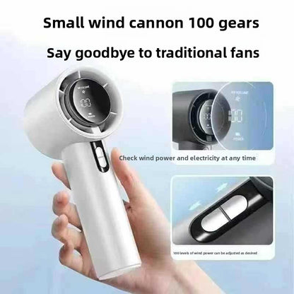 USB Rechargeable Handheld Fan with Digital Display