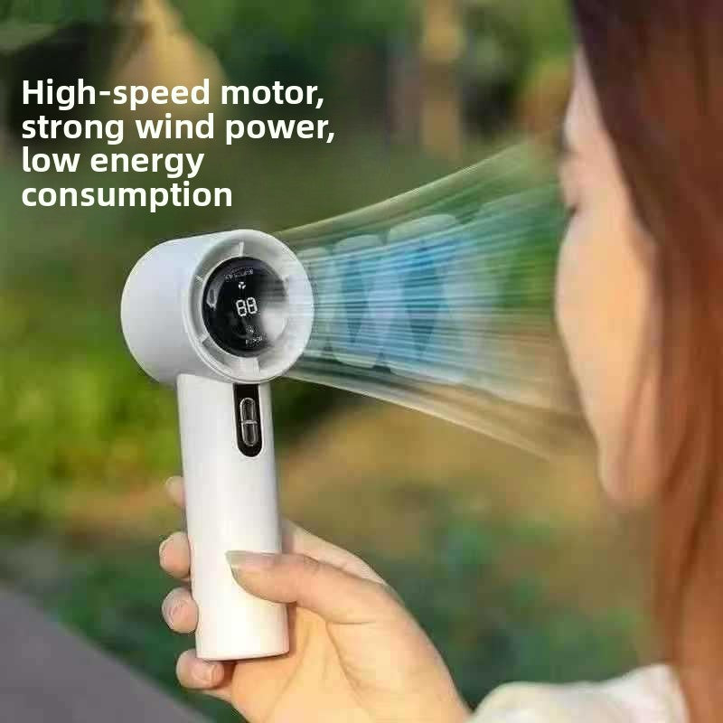 USB Rechargeable Handheld Fan with Digital Display