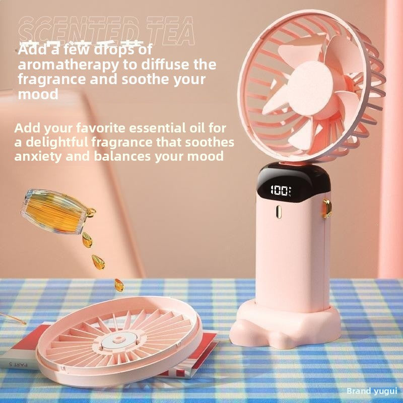 USB Rechargeable Handheld Fan with Digital Display