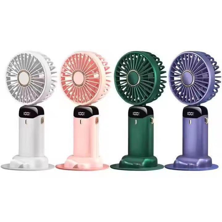 USB Rechargeable Handheld Fan with Digital Display