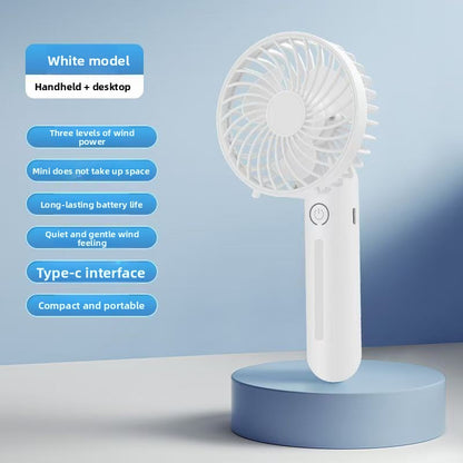 USB Rechargeable Handheld Fan with Stepless Speed Adjustment