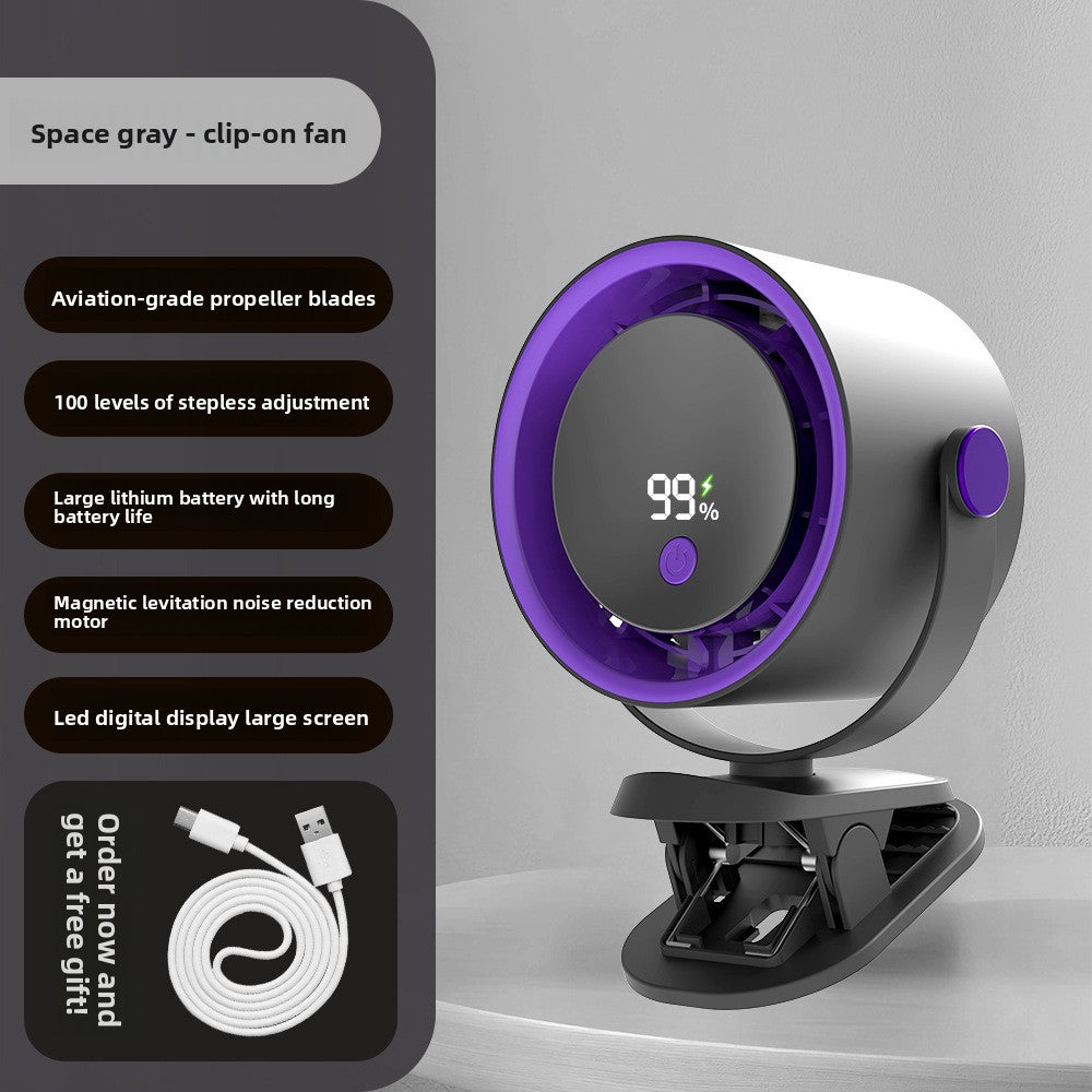 USB Rechargeable Handheld Fan with Stepless Speed Adjustment