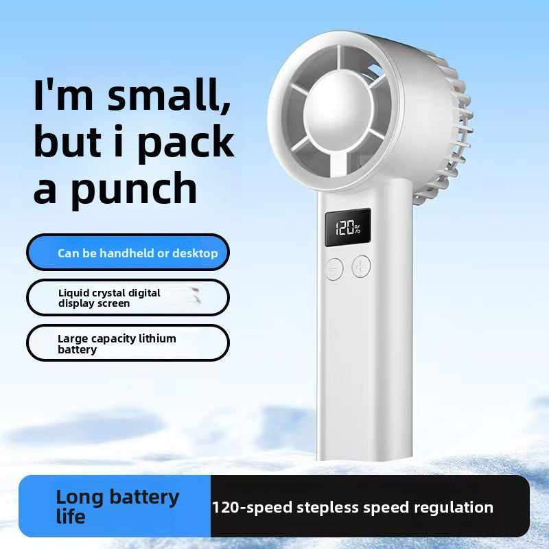 USB Rechargeable Handheld Fan with Stepless Speed Adjustment