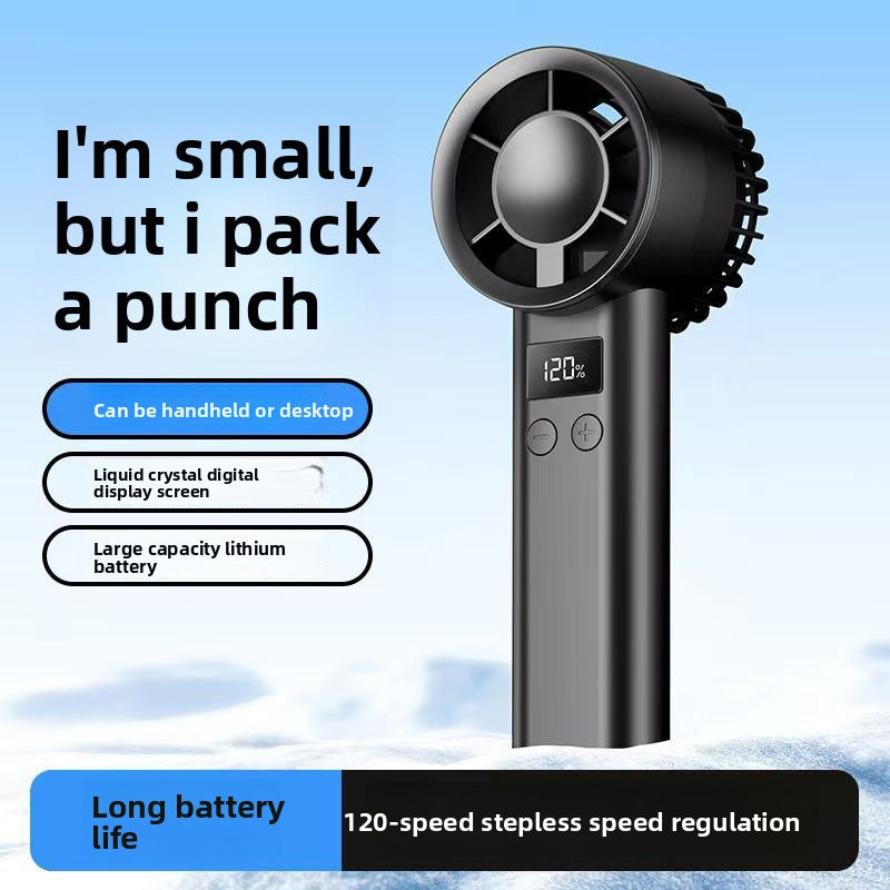 USB Rechargeable Handheld Fan with Stepless Speed Adjustment