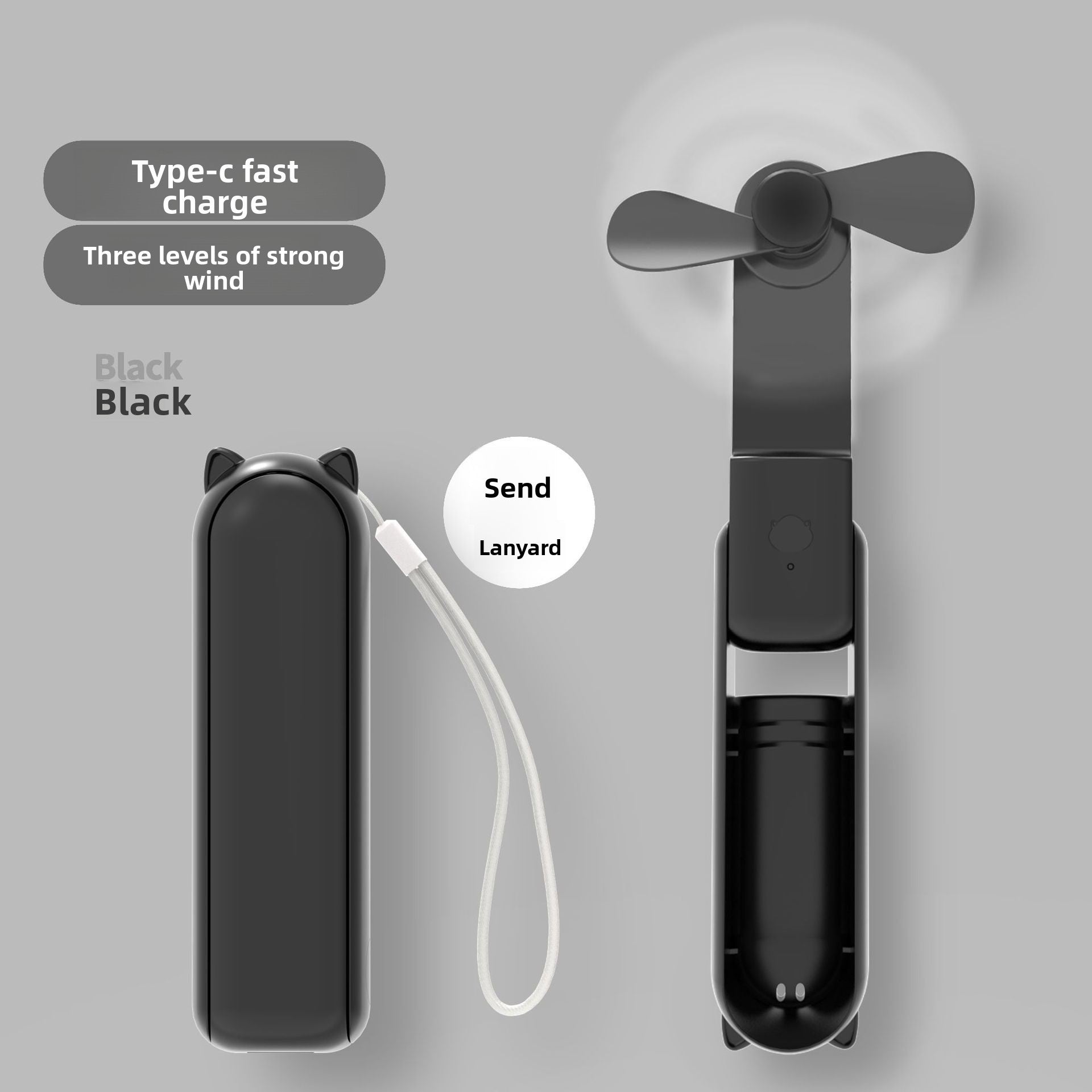 USB Rechargeable Handheld Folding Fan