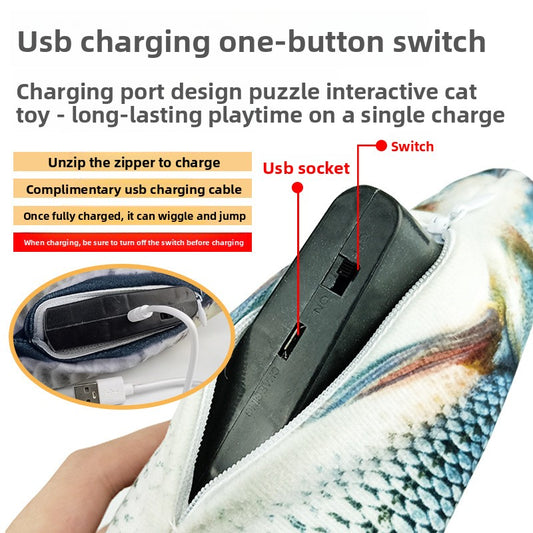 USB Rechargeable Jumping Fish Cat Toy