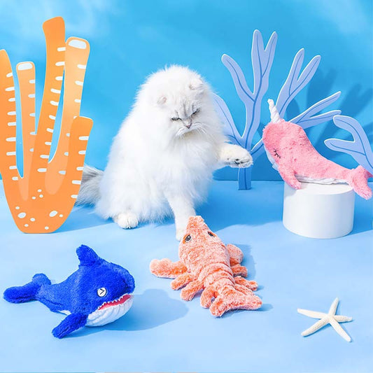 USB Rechargeable Jumping Shrimp Cat Toy