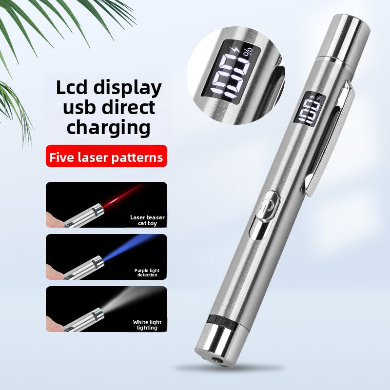USB Rechargeable Laser Cat Teaser Pen with Battery Display