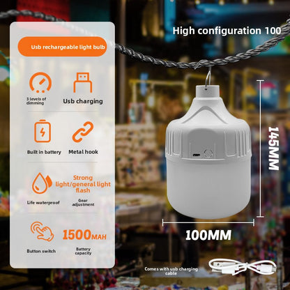 USB Rechargeable LED Emergency Light Bulb for Outdoor Camping