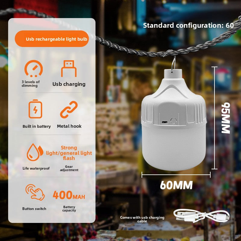 USB Rechargeable LED Emergency Light Bulb for Outdoor Camping