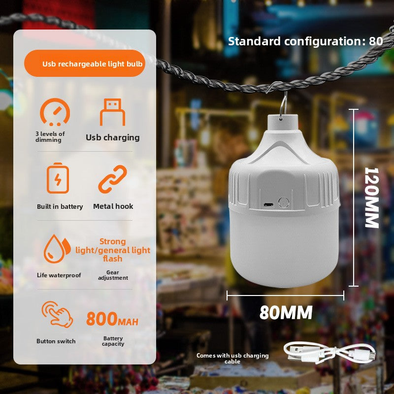 USB Rechargeable LED Emergency Light Bulb for Outdoor Camping