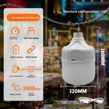 USB Rechargeable LED Emergency Light Bulb for Outdoor Camping
