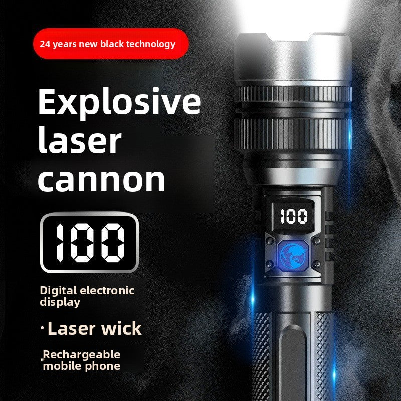 USB Rechargeable LED Flashlight with Digital Display