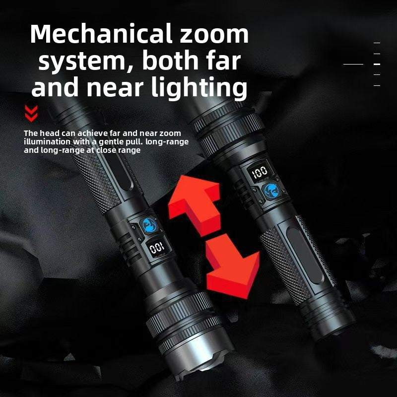 USB Rechargeable LED Flashlight with Digital Display
