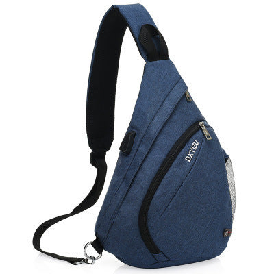 USB Rechargeable Men's Chest Bag Fashionable Casual Shoulder Crossbody Bag