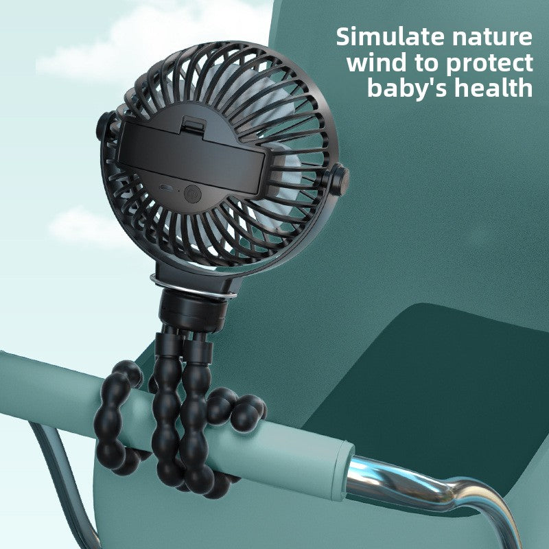 USB Rechargeable Mini Clip Baby Stroller Fan