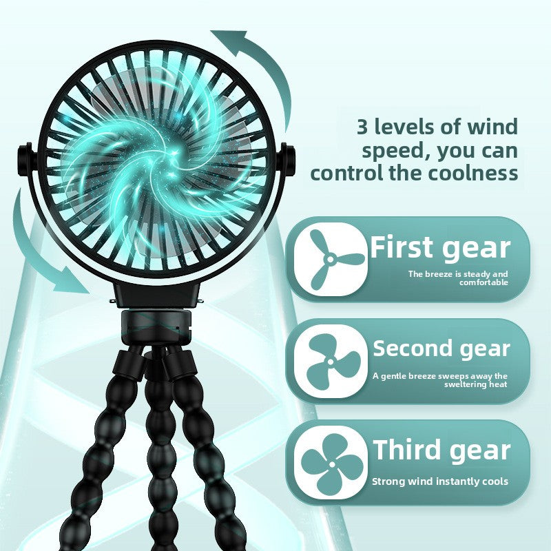 USB Rechargeable Mini Clip Baby Stroller Fan