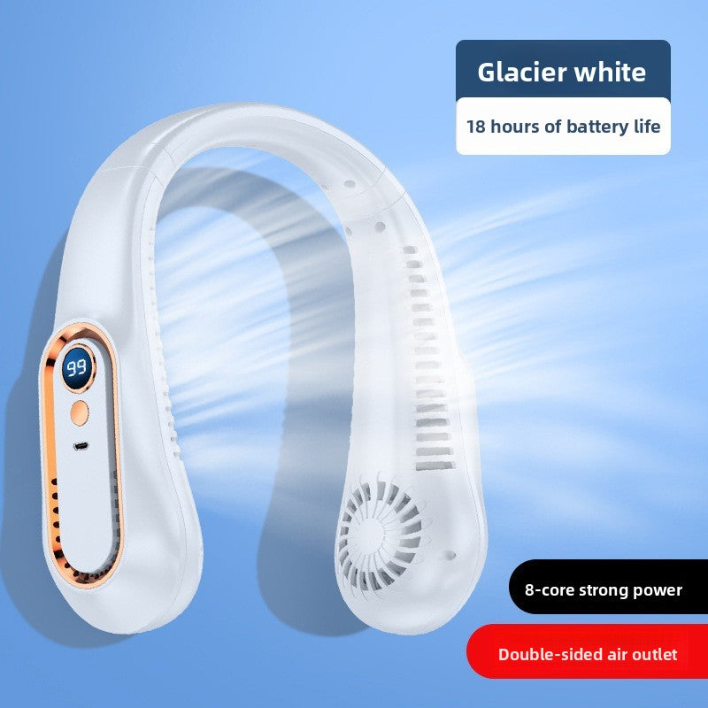 USB Rechargeable Neck Fan with Digital Display