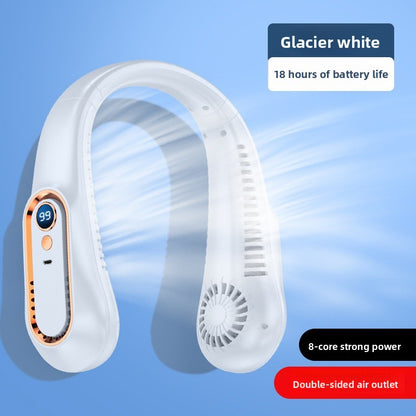 USB Rechargeable Neck Fan with Digital Display
