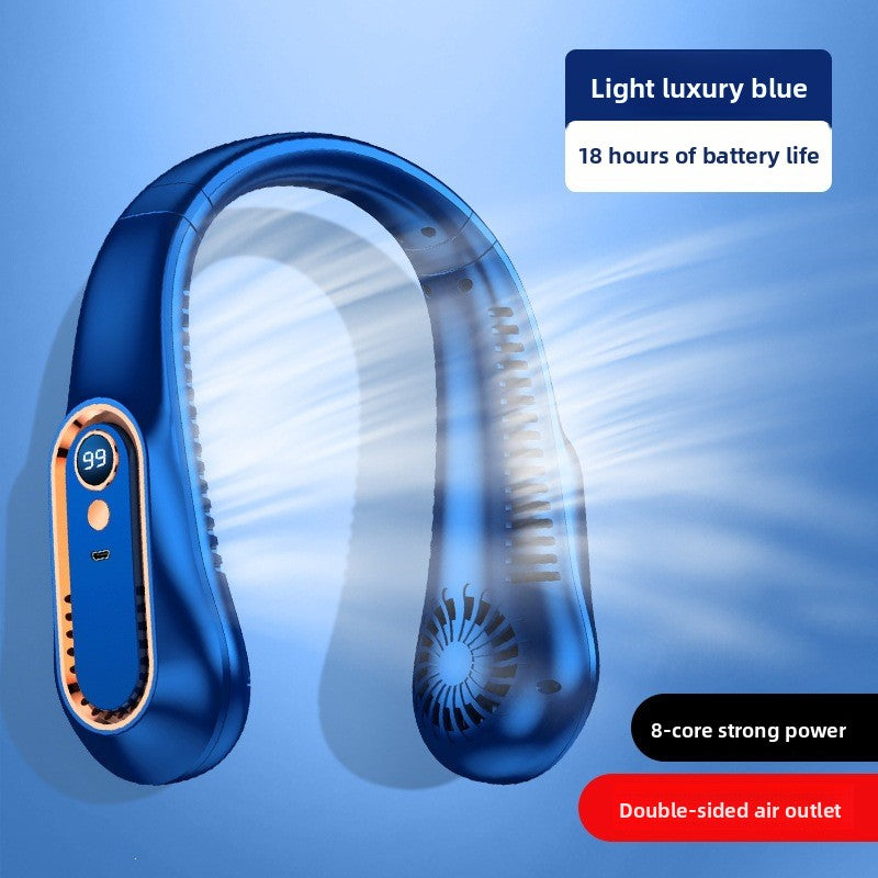 USB Rechargeable Neck Fan with Digital Display