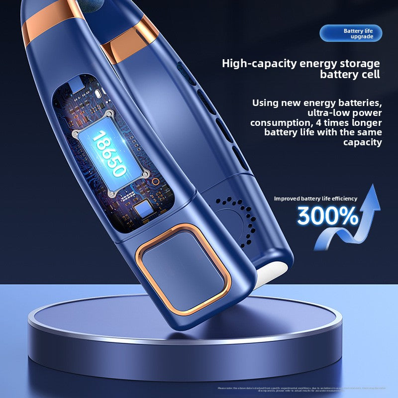 USB Rechargeable Neck Hanging Fan with Silent Bladeless Design