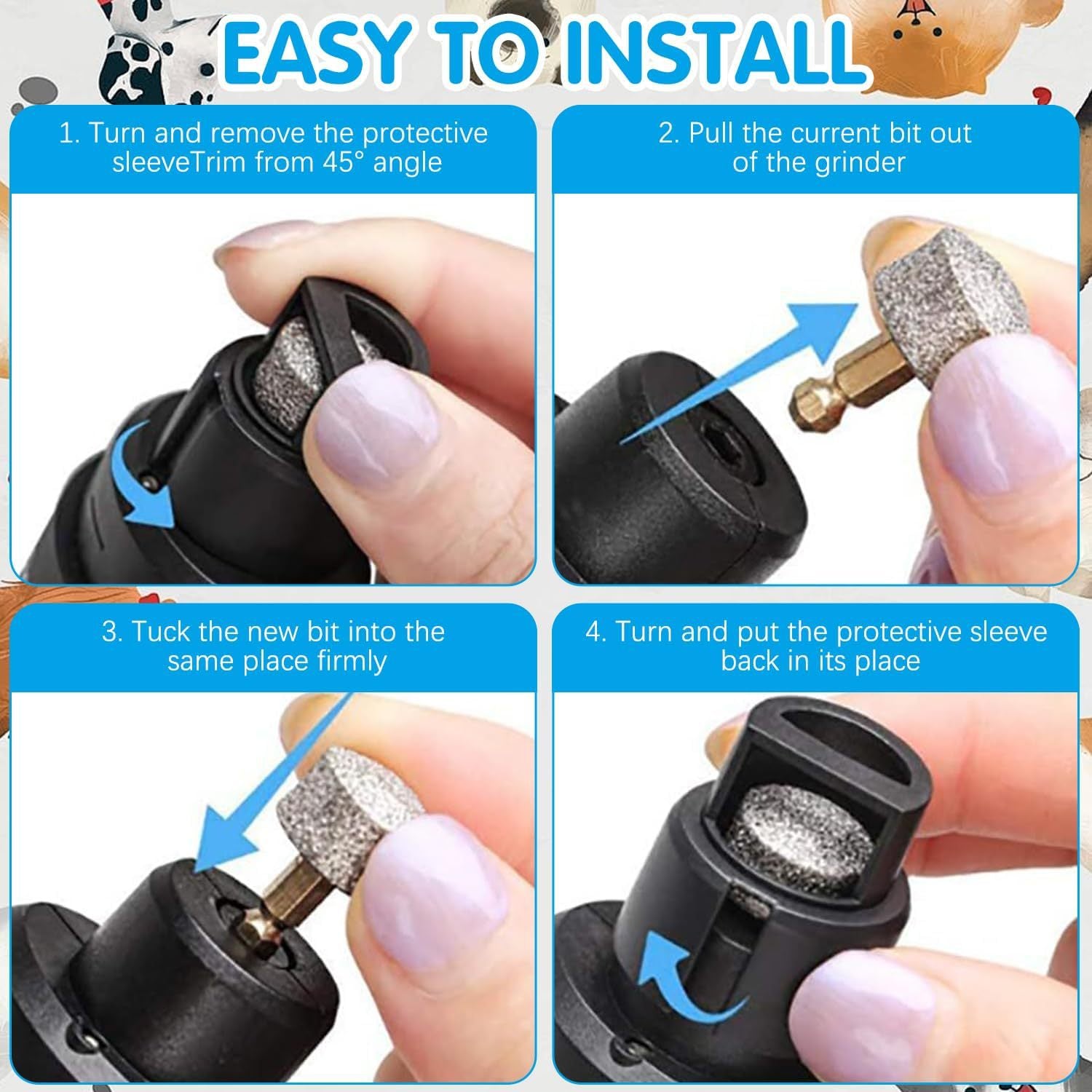 USB Rechargeable Pet Nail Grinder with LED Light