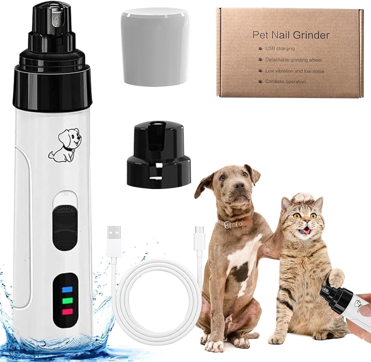 USB Rechargeable Pet Nail Grinder with LED Light
