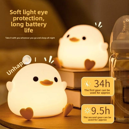 USB Rechargeable Silicone Duck Night Light