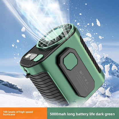 USB Rechargeable Waist-Mounted Fan with Flashlight