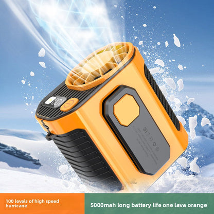 USB Rechargeable Waist-Mounted Fan with Flashlight