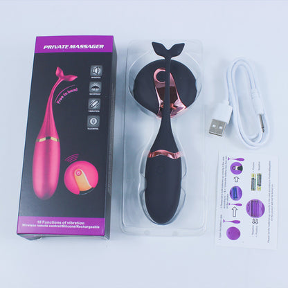 USB Rechargeable Wireless Remote Control Tadpole Vibrator for Women
